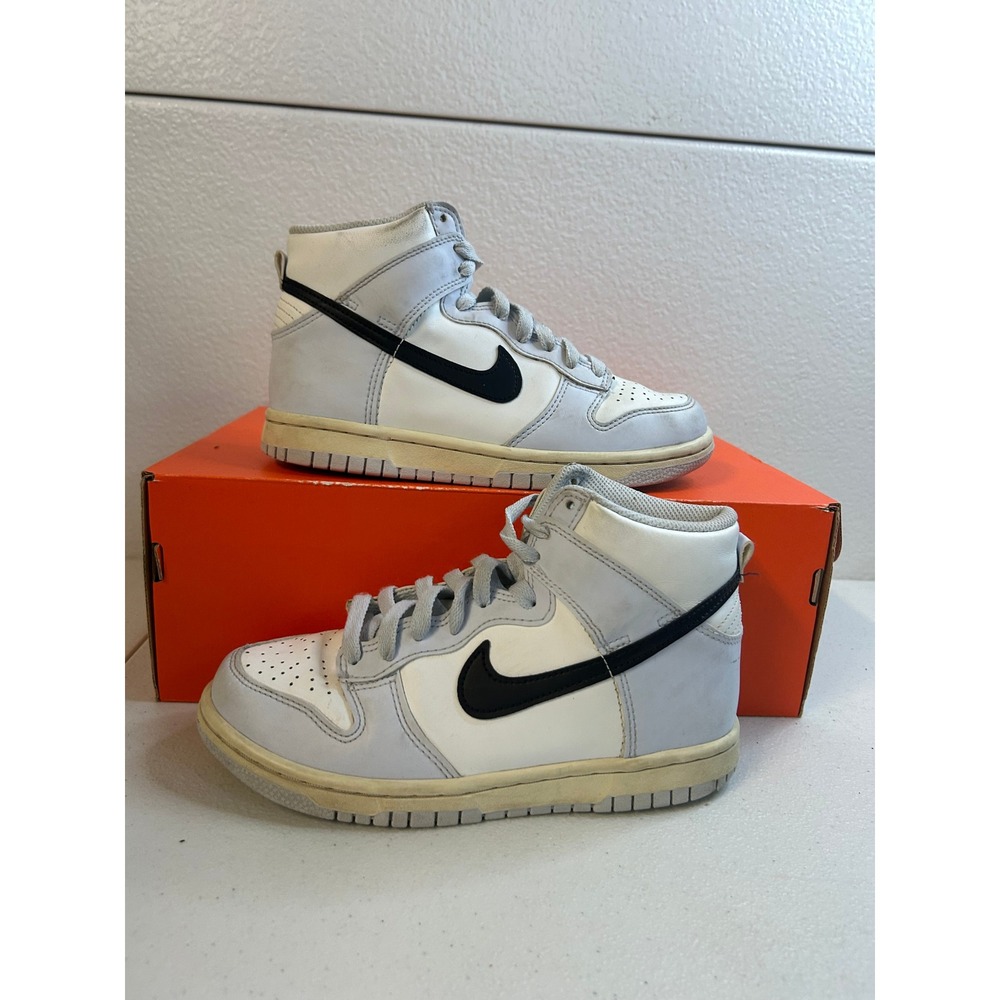 Nike Dunk High White Grey Black 4Y #2173